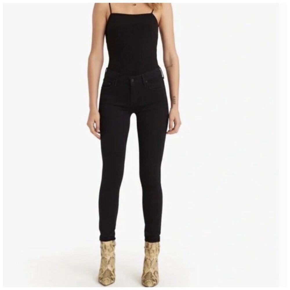 Mother High Waisted Looker Jeans Not Guilty Black Sz 25